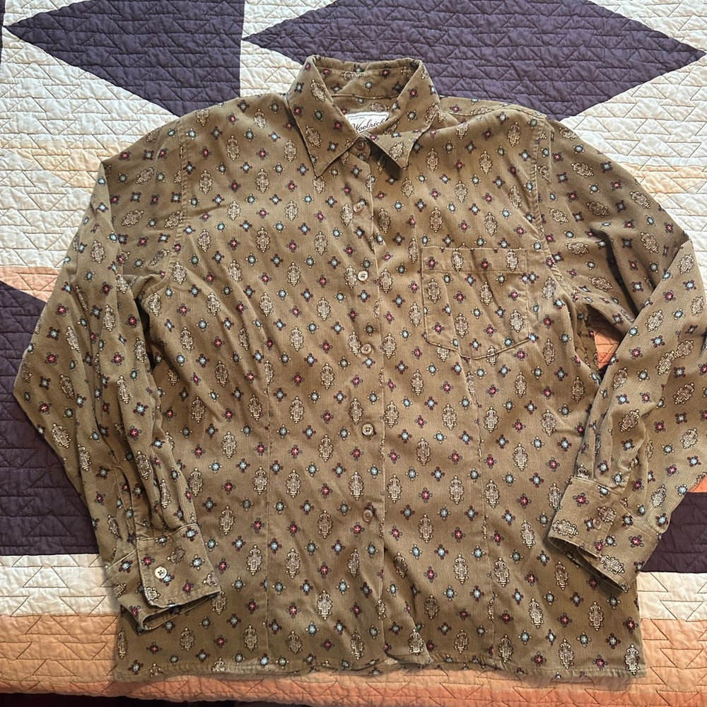 Woolrich Tan Corduroy Patterned Shirt